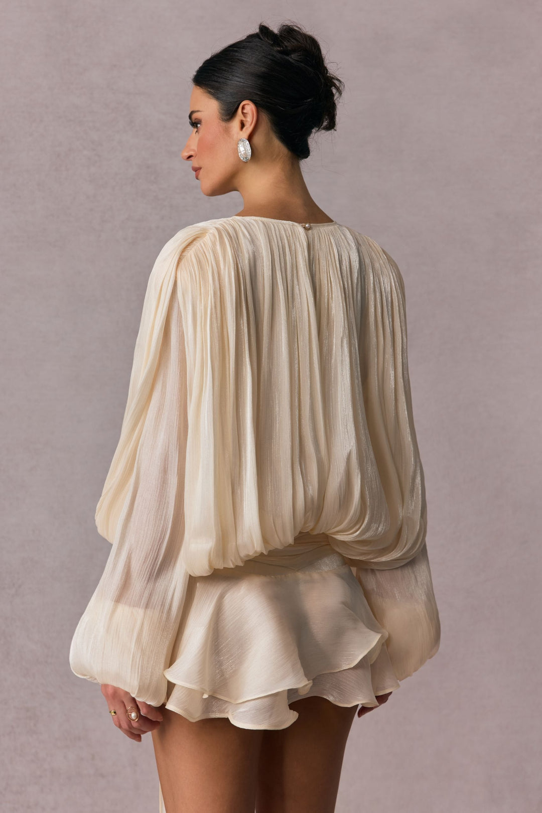 Mini-robe plissée à ourlet volanté Beryl