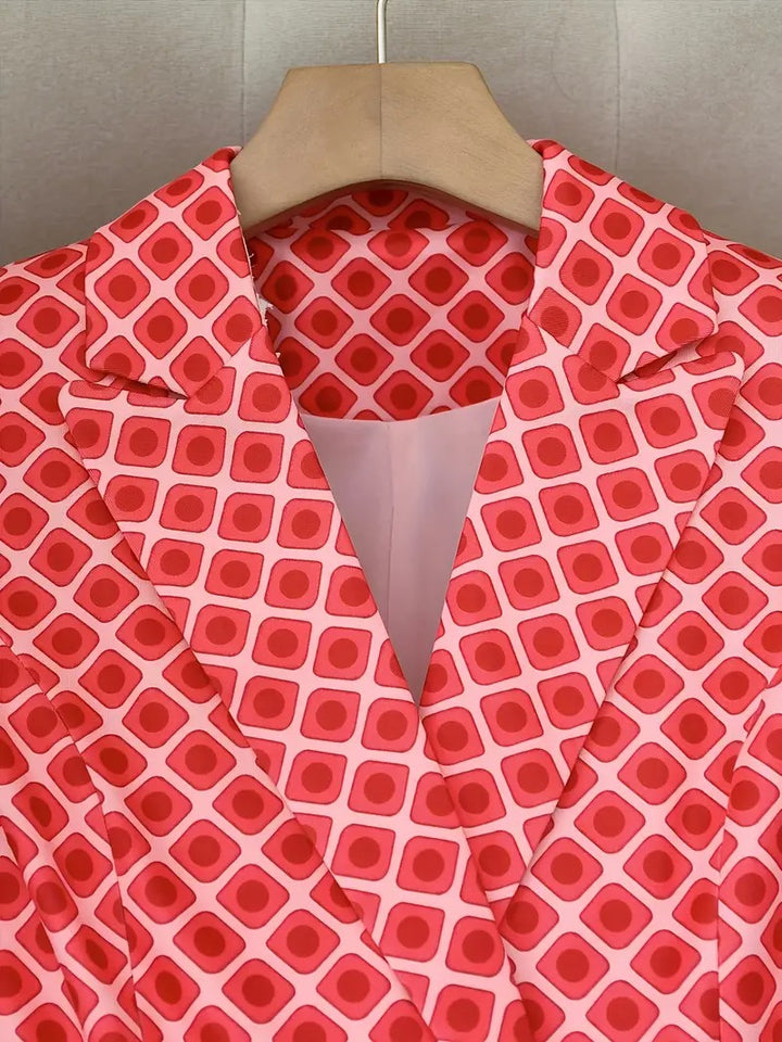 Ensemble blazer à revers et pantalon évasé pour femme chic