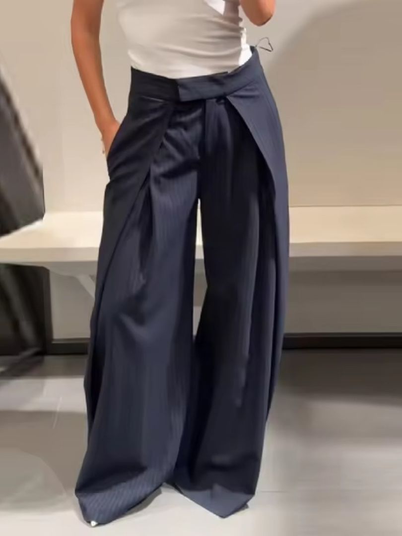 Pantalon de ville rayé chic