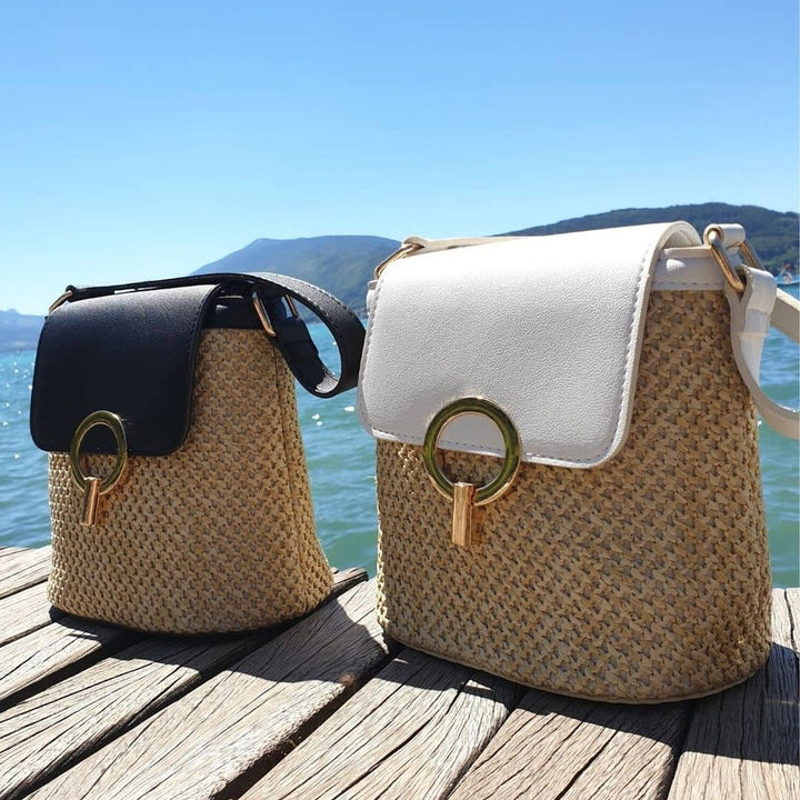 Maeva sac seau en paille tressée