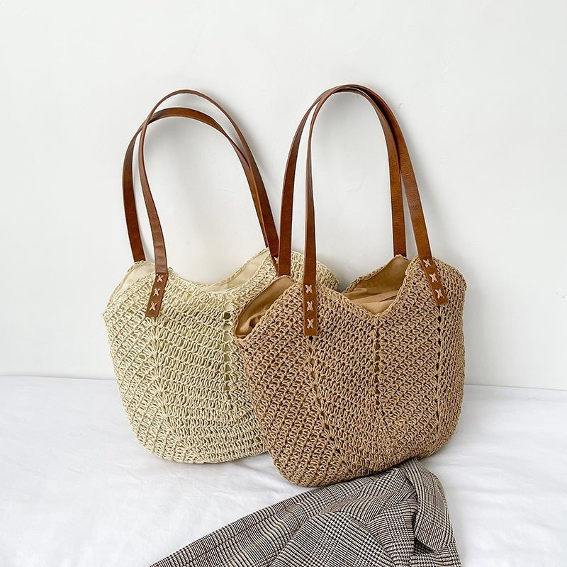 Liora sac fourre-tout en paille tressée