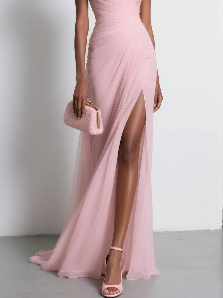 Robe en mousseline de soie à imprimé floral 3D