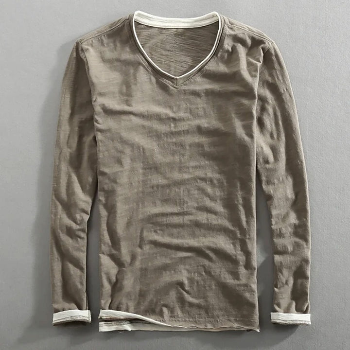 Langarm-T-Shirt aus Baumwolle Kaido