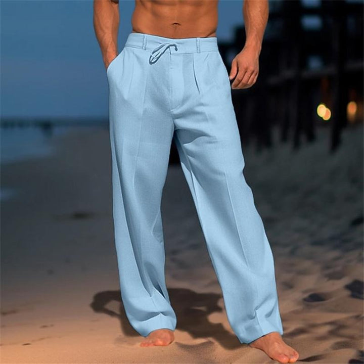 Pantalon de plage basique en lin