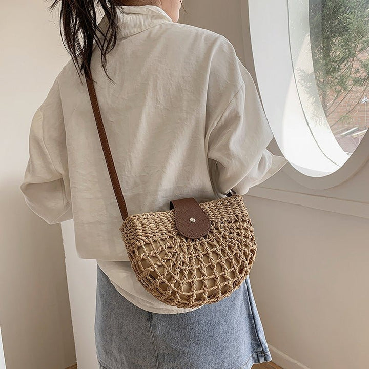 Lina sac bandoulière en paille tressée