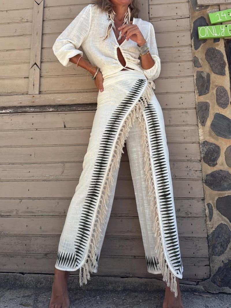Ensemble pantalon à franges Elar
