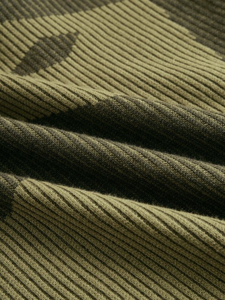 Robe moulante en maille camouflage