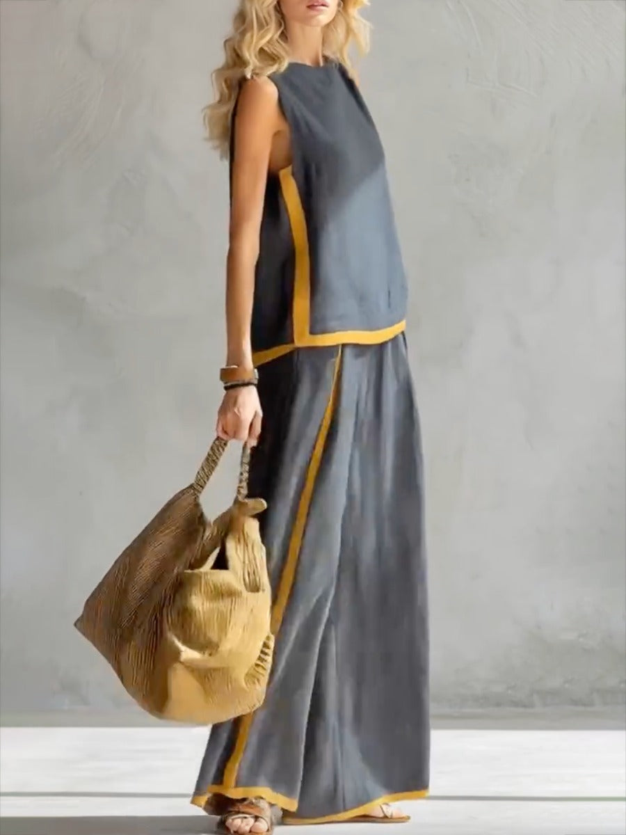 Ensemble deux pièces débardeur et pantalon large