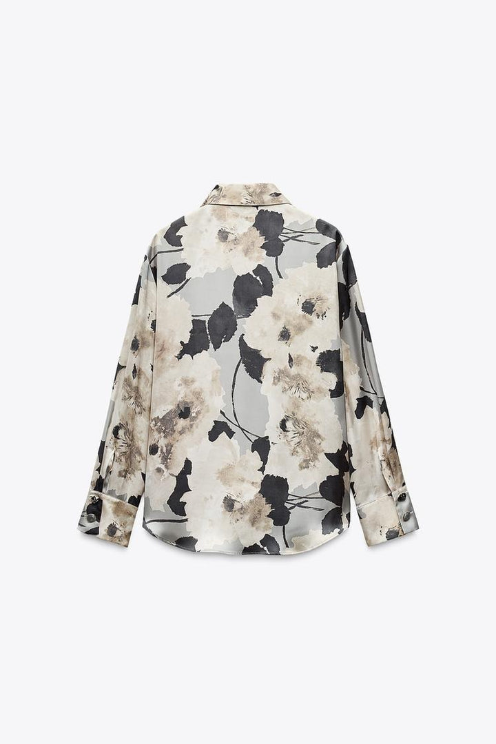 Chemise imprimée effet satin