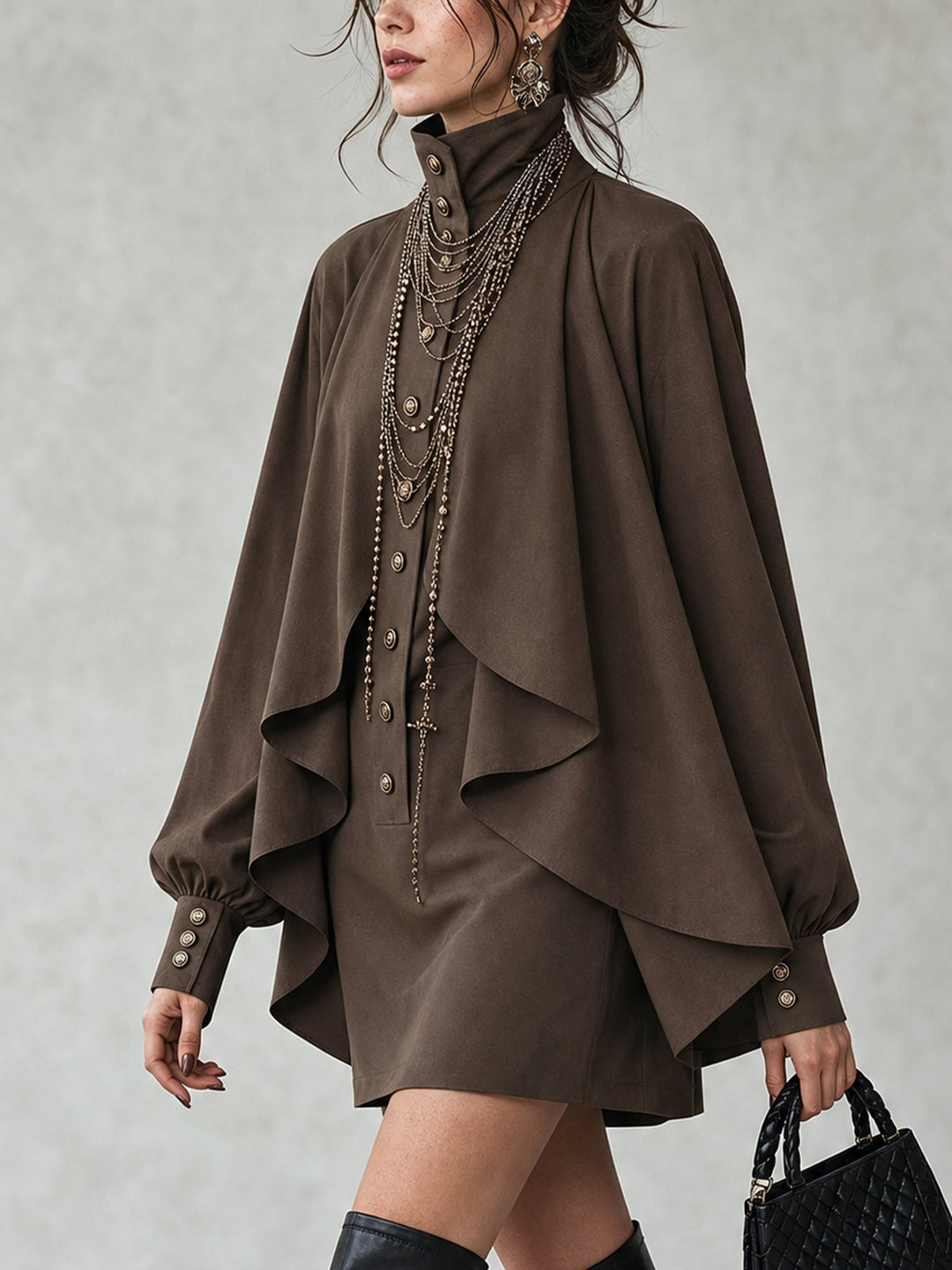 Ophelia | Mini Vestido con Capucha Alta