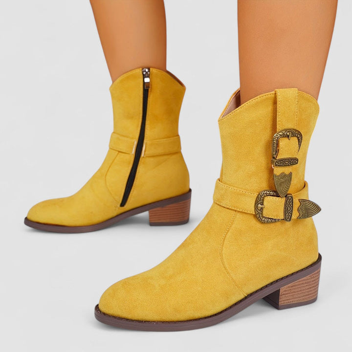 Rosa | Suede Buckle Ankle Boot