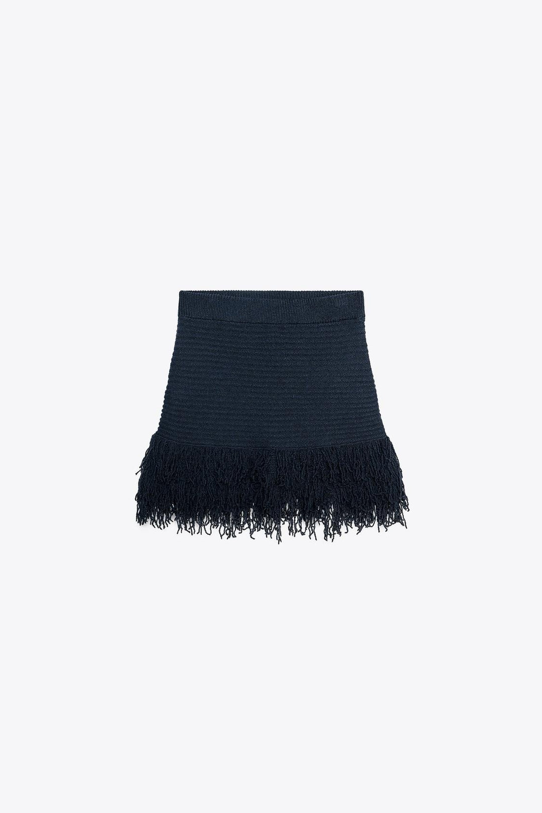 Ensemble en maille à carreaux à franges