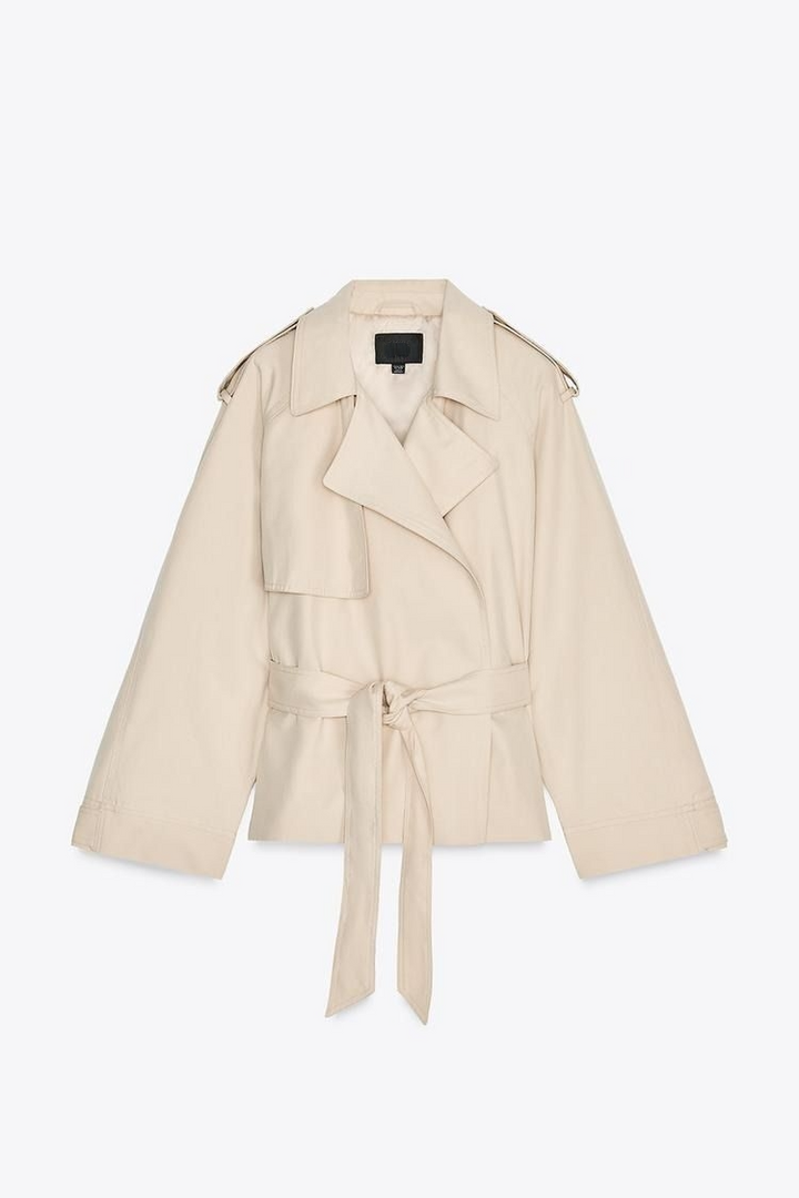 Trench-coat court ceinturé