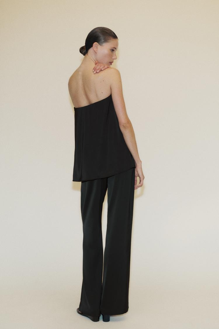 Ensemble effet satin sans bretelles