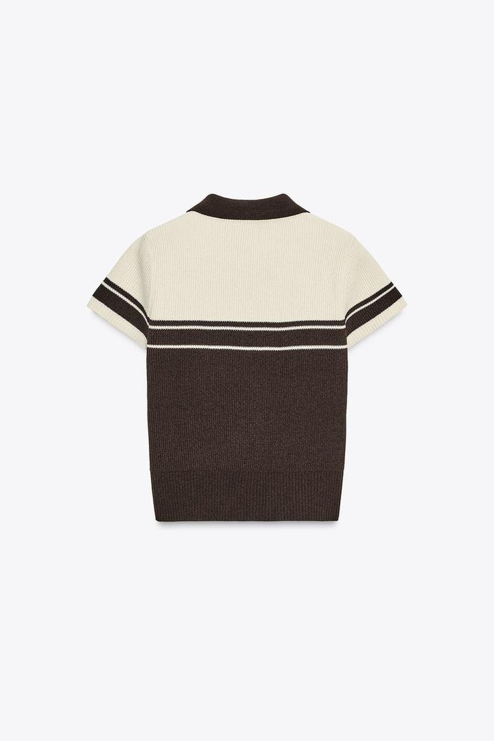 Polo en maille côtelée