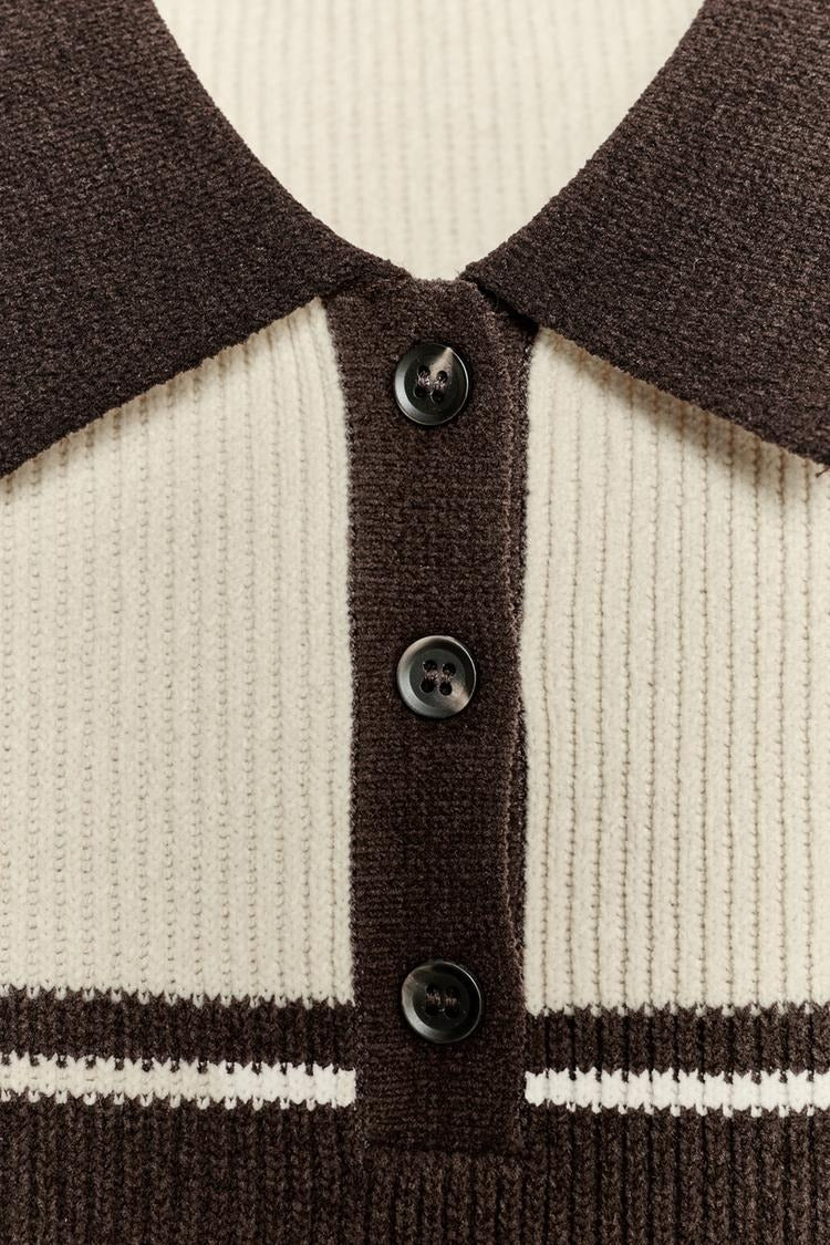 Polo en maille côtelée