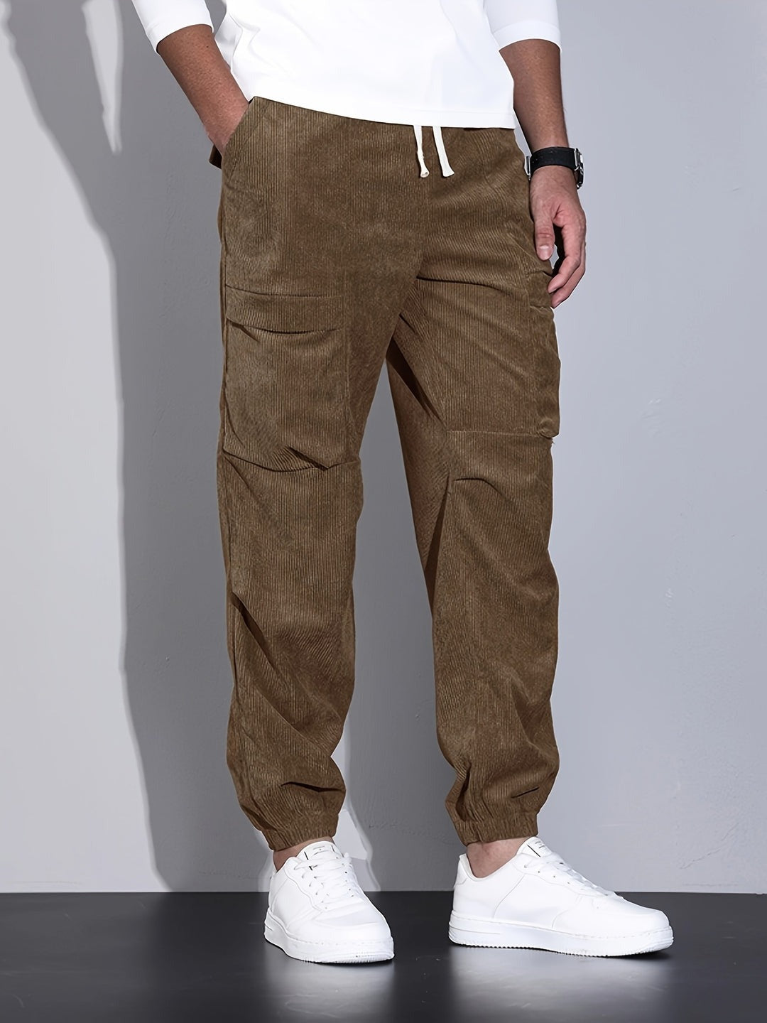 Pantalon cargo en velours côtelé