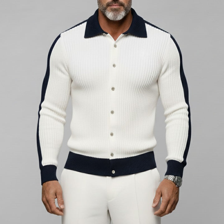 Chemise blanche à blocs de couleurs pour homme