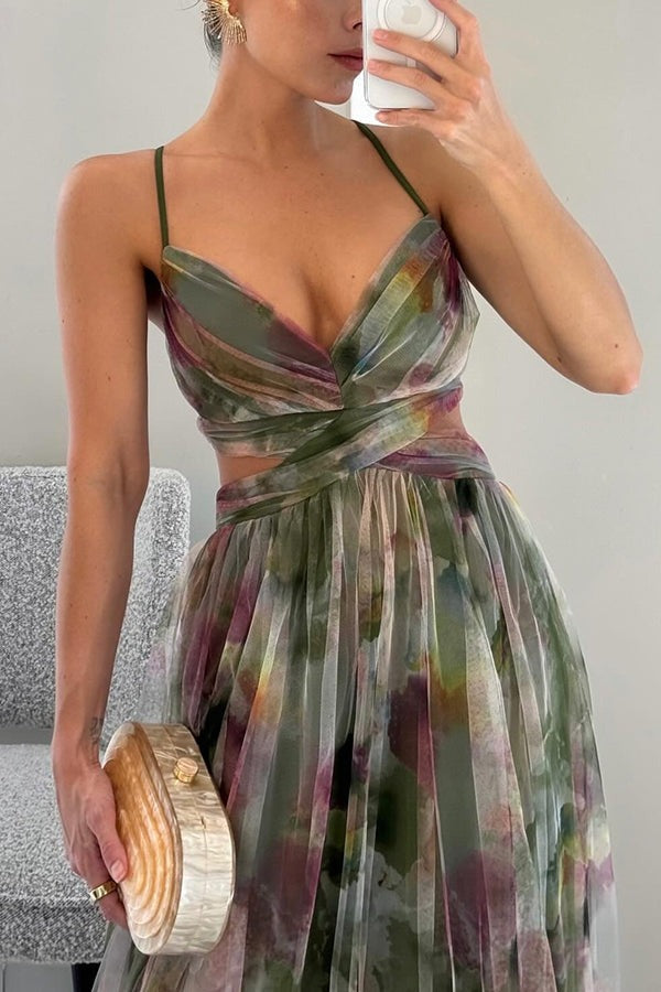 Giselle - Magnifique robe longue avec impression florale