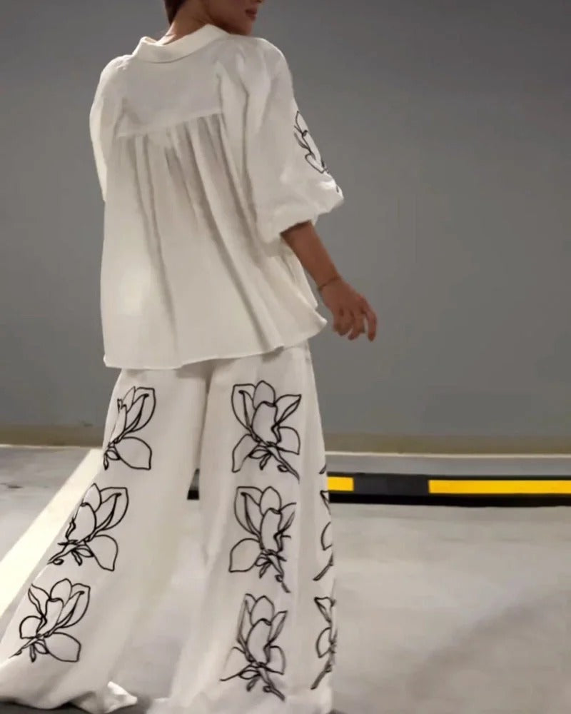 Ensemble imprimé et pantalon large