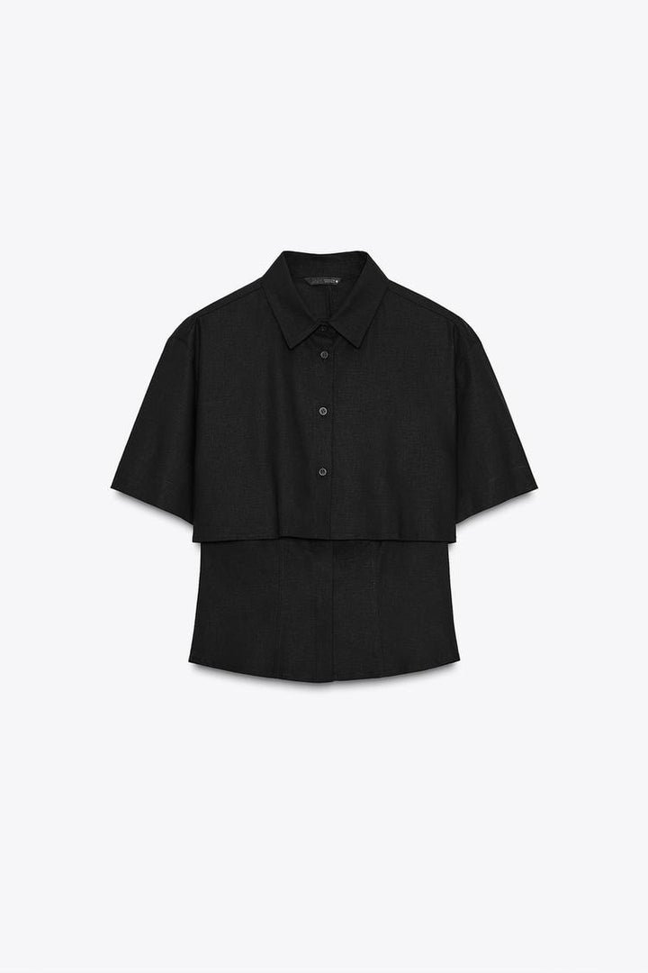 Chemise ajustée avec lin double épaisseur