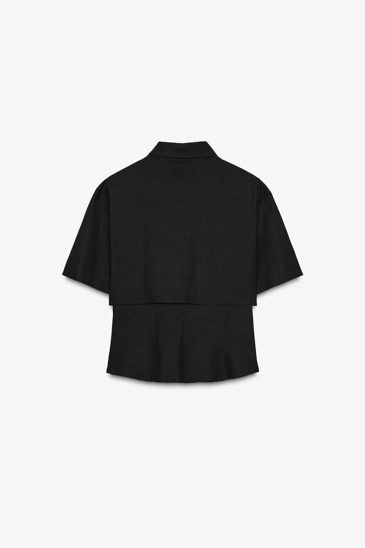 Chemise ajustée avec lin double épaisseur