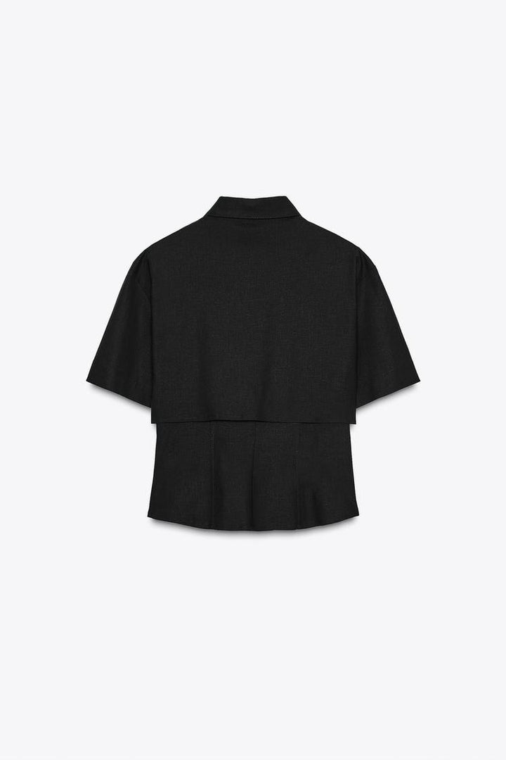 Chemise ajustée avec lin double épaisseur
