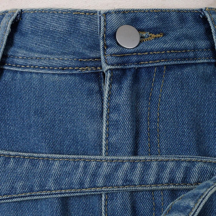 Jean utilitaire en denim avec nœud