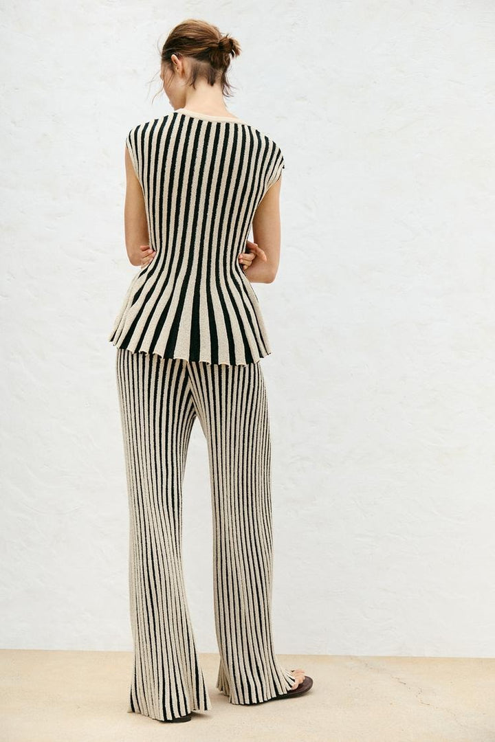 Ensemble à Rayures en Maille