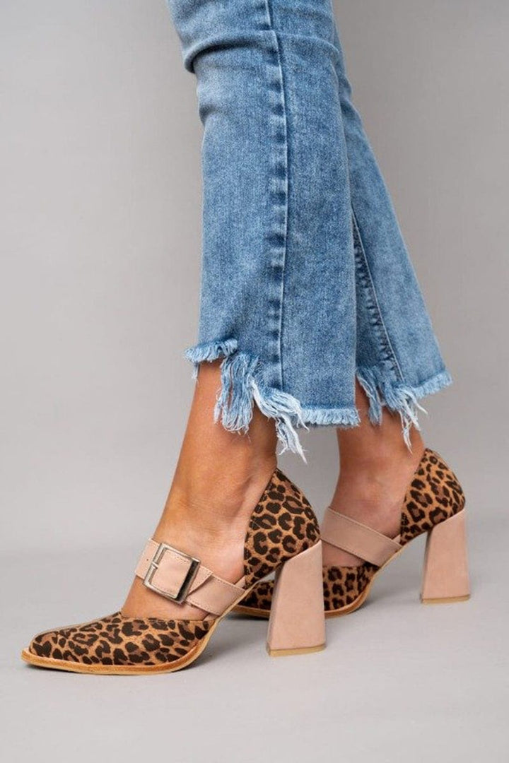 Ilana™ | Zapatos de tacón grueso con un atrevido estampado de leopardo
