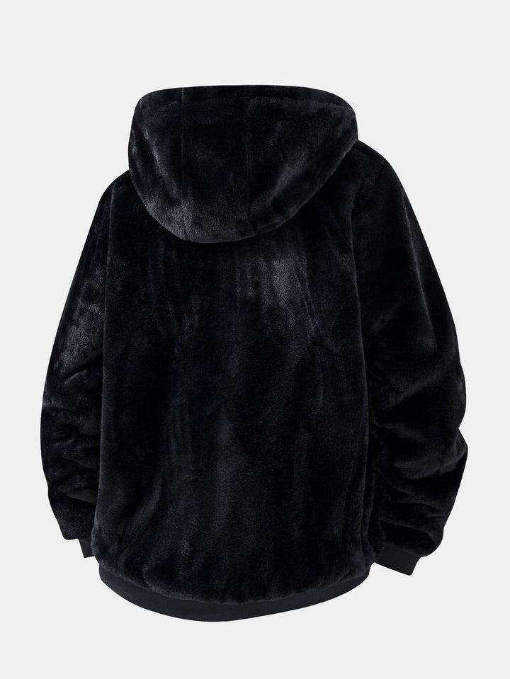 Veste à capuche en fausse fourrure à imprimé animal