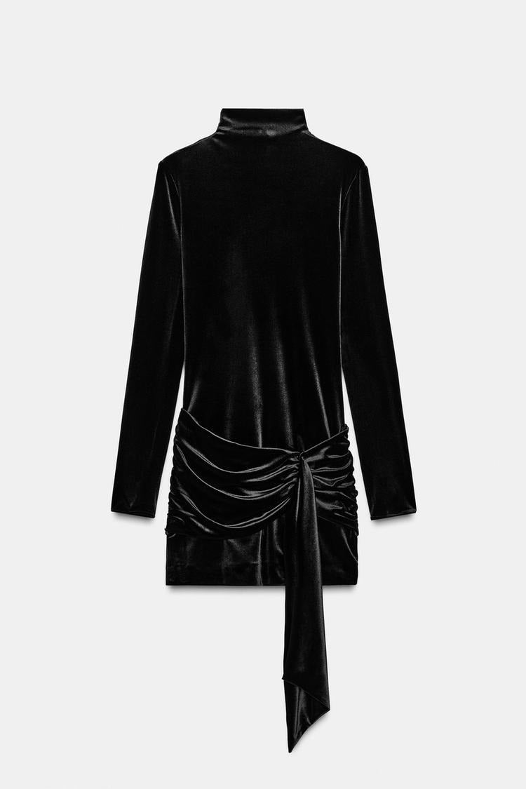 Robe courte en tissu de velours