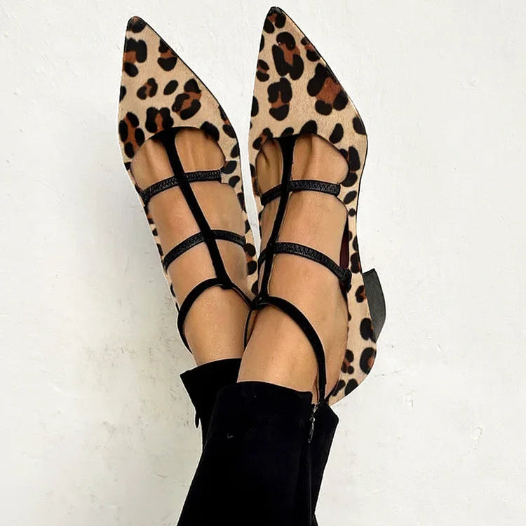 Franca - Heeled Shoes with Leopard Strap