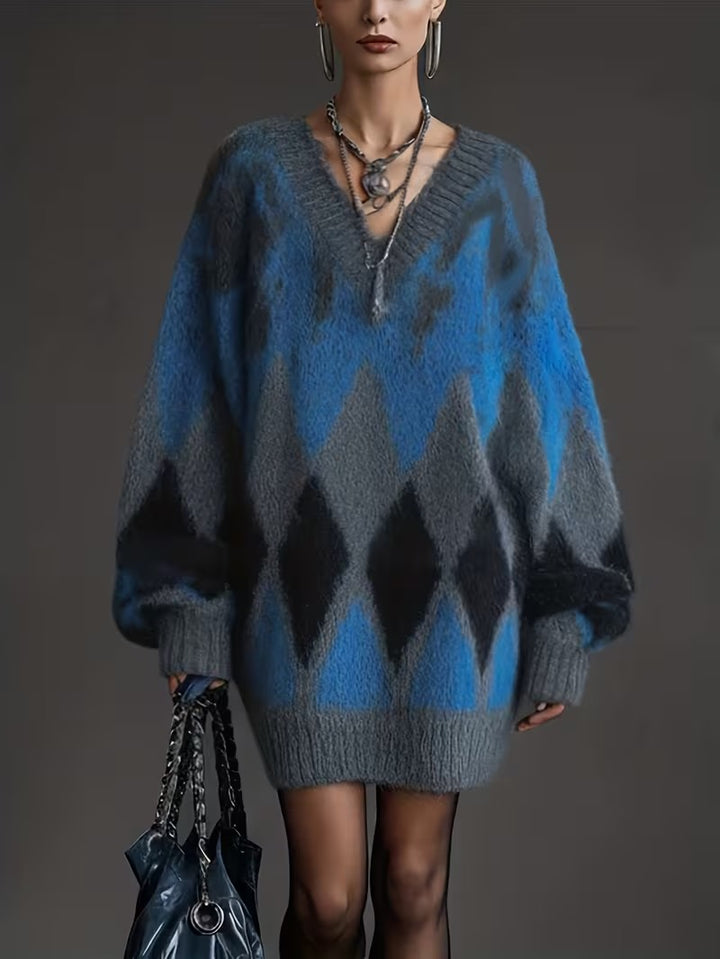 Robe pull à motif losanges