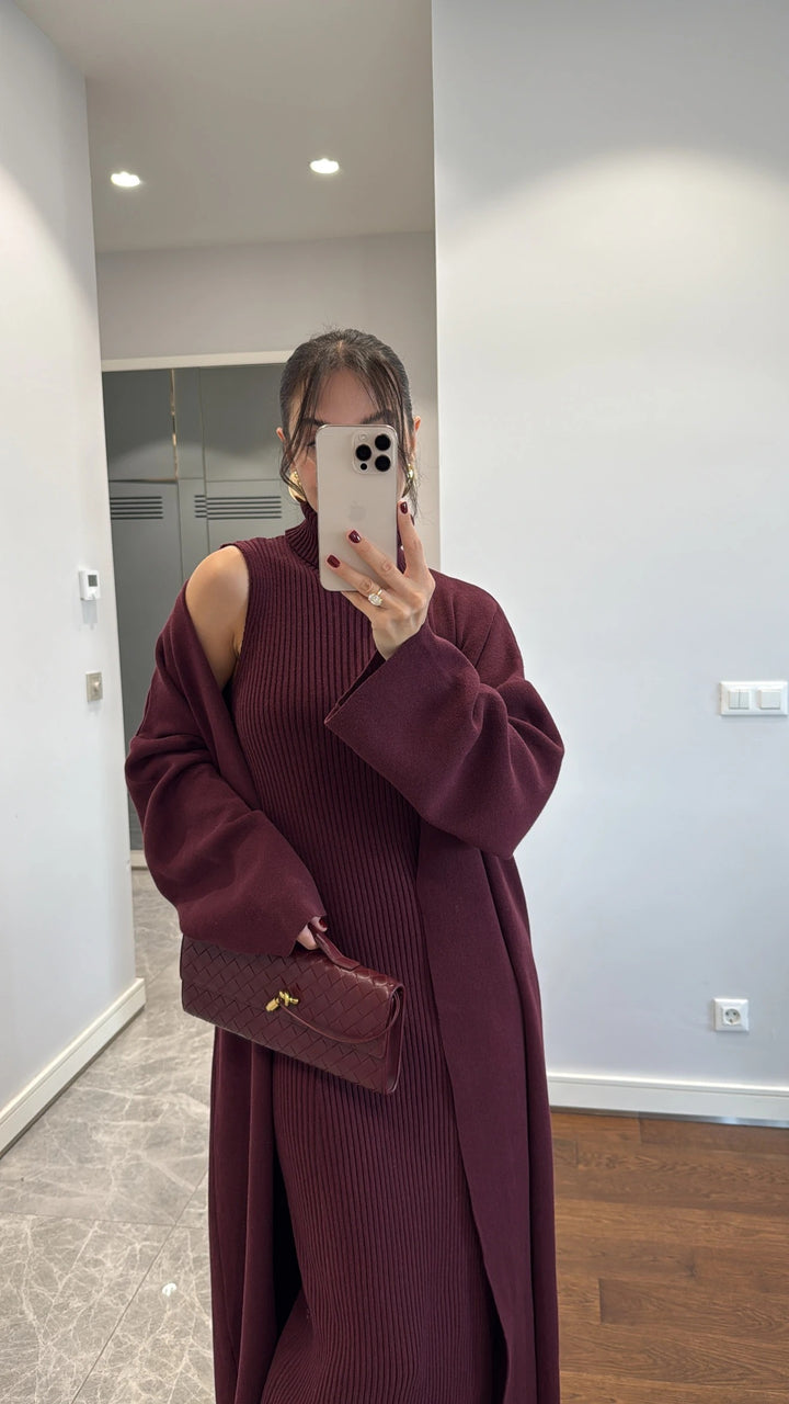 Ensemble robe et cardigan en maille