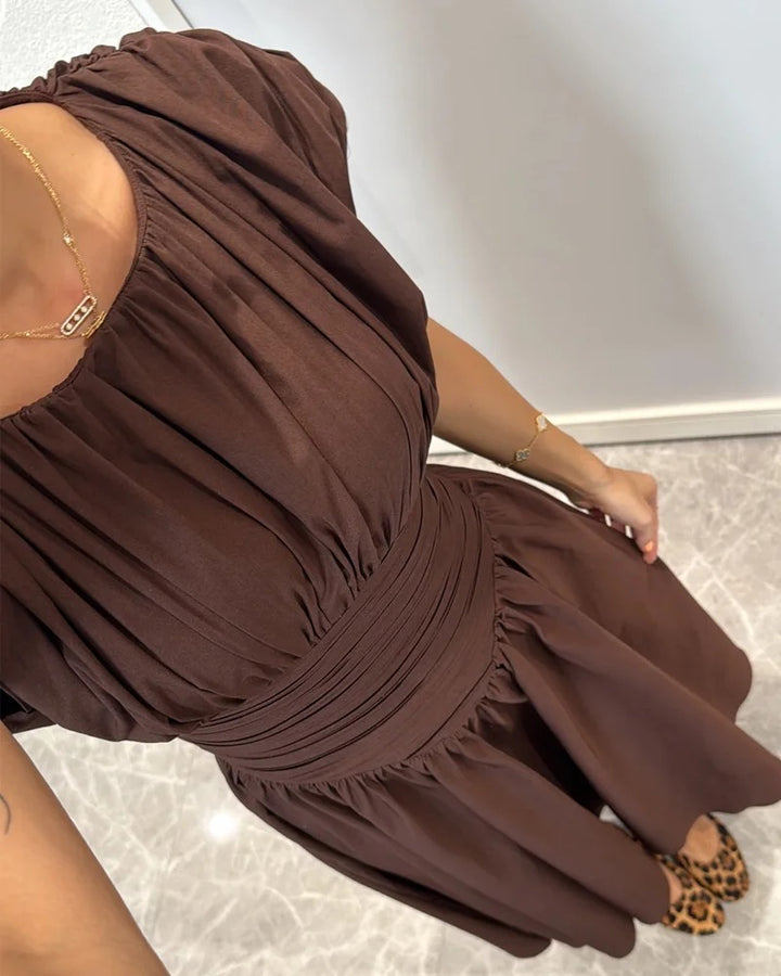 Robe plissée et amincissante