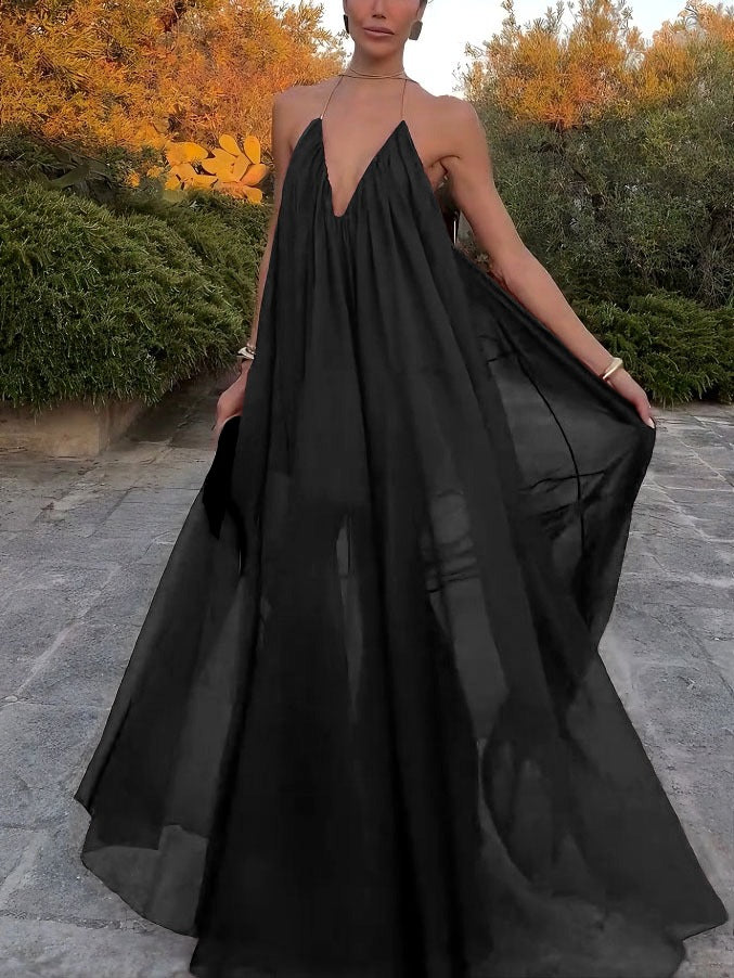 Robe élégante à col en V