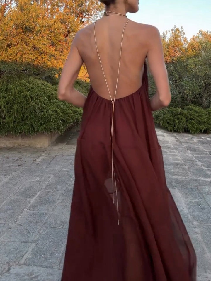 Robe élégante à col en V