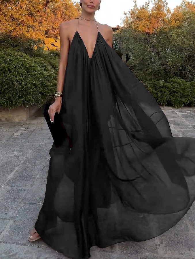 Robe élégante à col en V