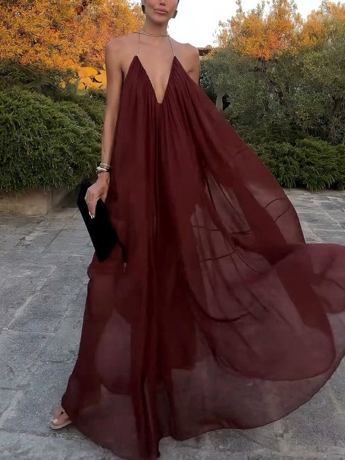 Robe élégante à col en V