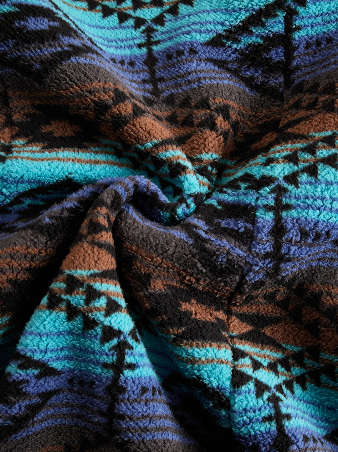 Manteau long en laine à imprimé tribal rétro bohème
