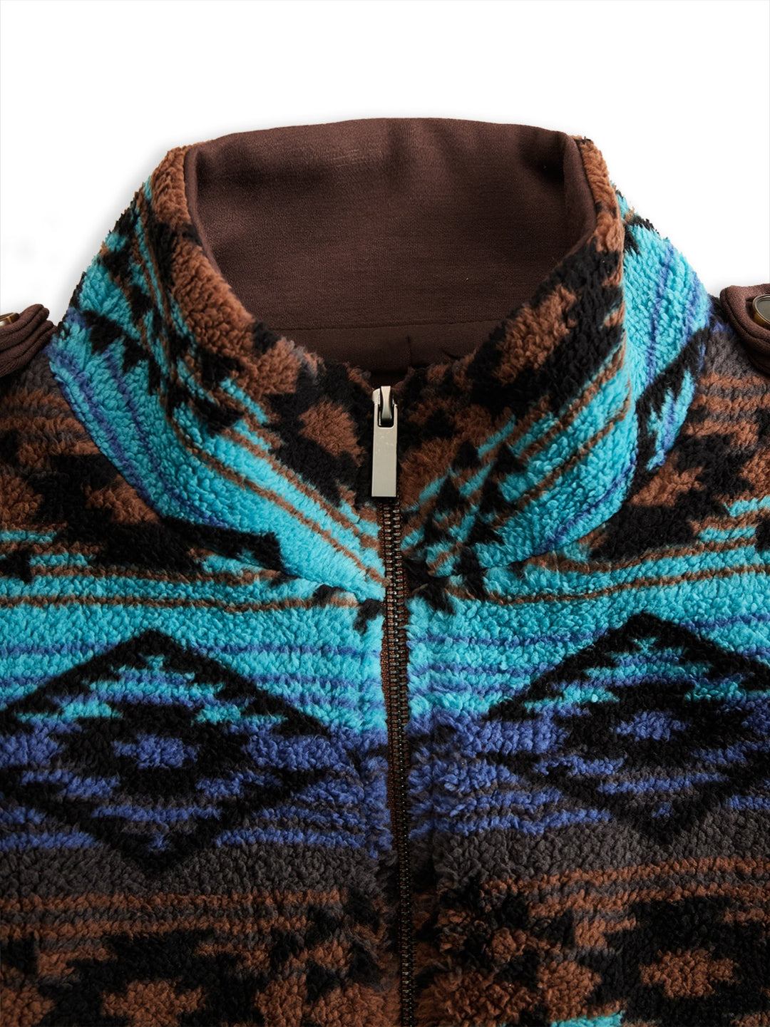 Manteau long en laine à imprimé tribal rétro bohème