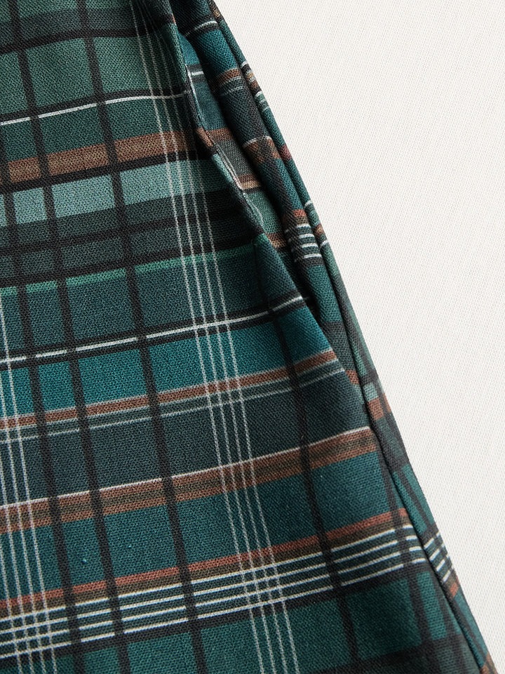 Robe longue chemise à carreaux