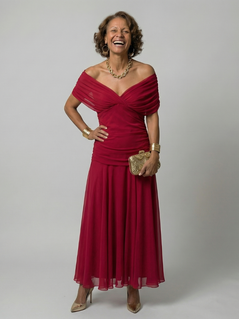 Liliana | Flowy Midi Dresses Off Shoulder