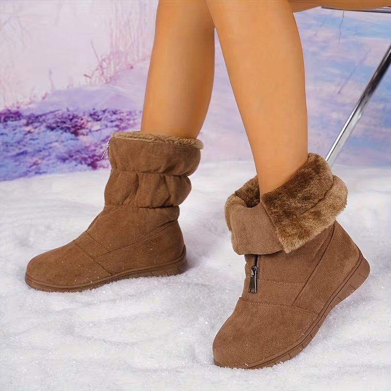 Bottes d'hiver doublées de polaire résistantes au froid