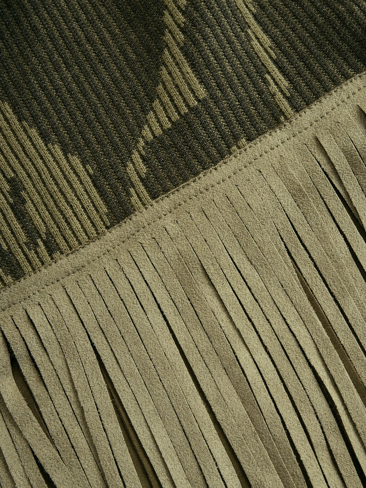 Robe moulante en maille camouflage