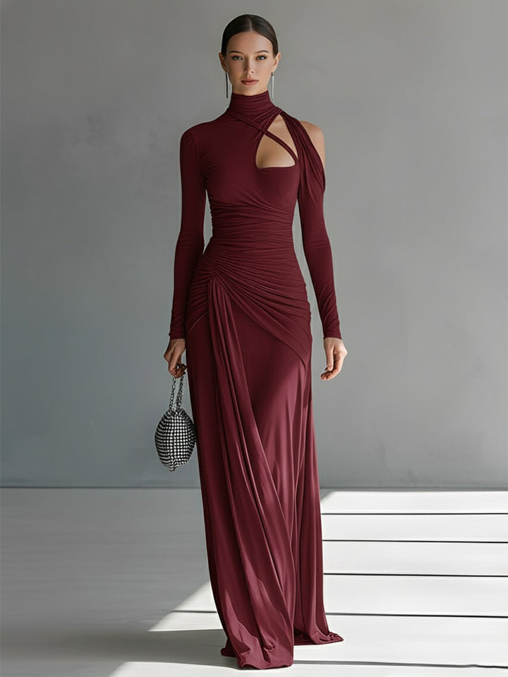 Robe longue en soie stretch