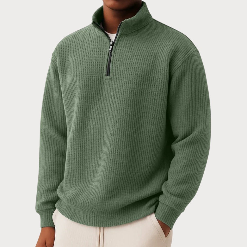 Essentialer Strickpullover mit Viertel-Reißverschluss