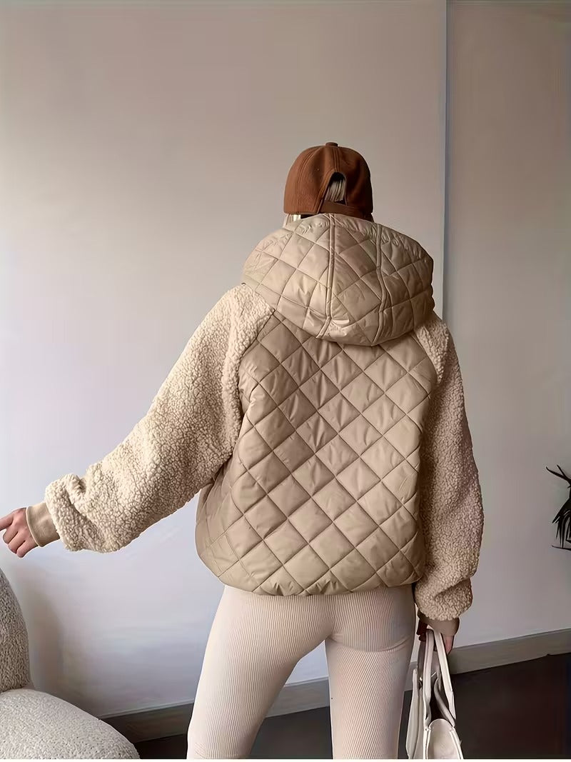 Doudoune à capuche pour femme en polaire