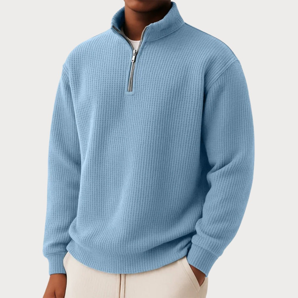 Essentialer Strickpullover mit Viertel-Reißverschluss